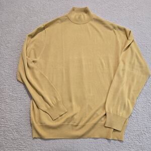 Jos. A. Bank Signature Collection 100% Silk Mock Neck Pullover Sweater Gold Sz L